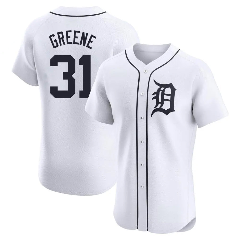 Seanshop D.Tigers #31 Riley Greene Player White Limited Elite Home Stitched Jerseys