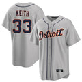 Seanshop D.Tigers #33 Colt Keith Player Gray Home Game Stitched Jerseys