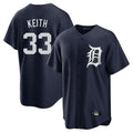Seanshop D.Tigers #33 Colt Keith Player Navy Game Home Stitched Jerseys