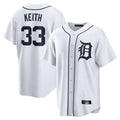 Seanshop D.Tigers #33 Colt Keith Player White Home Game Stitched Jerseys