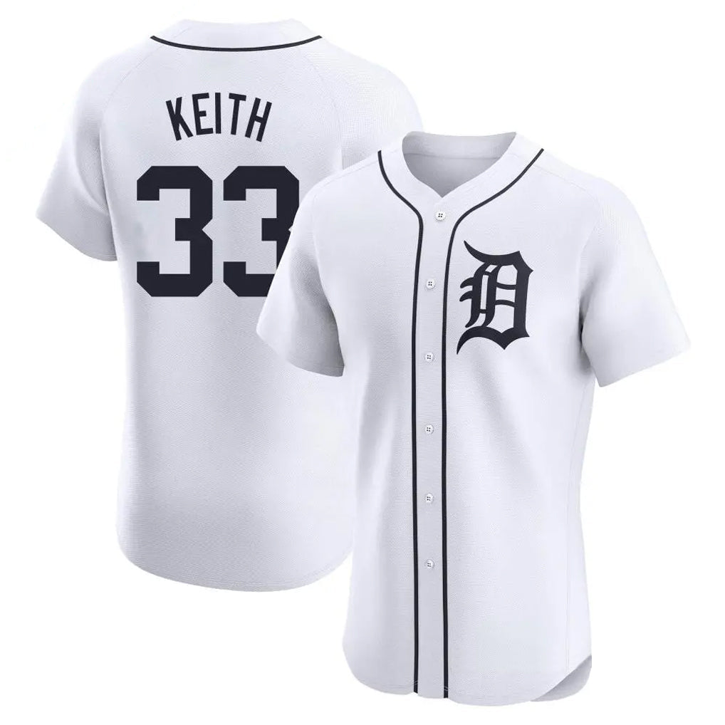 Seanshop D.Tigers #33 Colt Keith Player White Limited Elite Home Stitched Jerseys