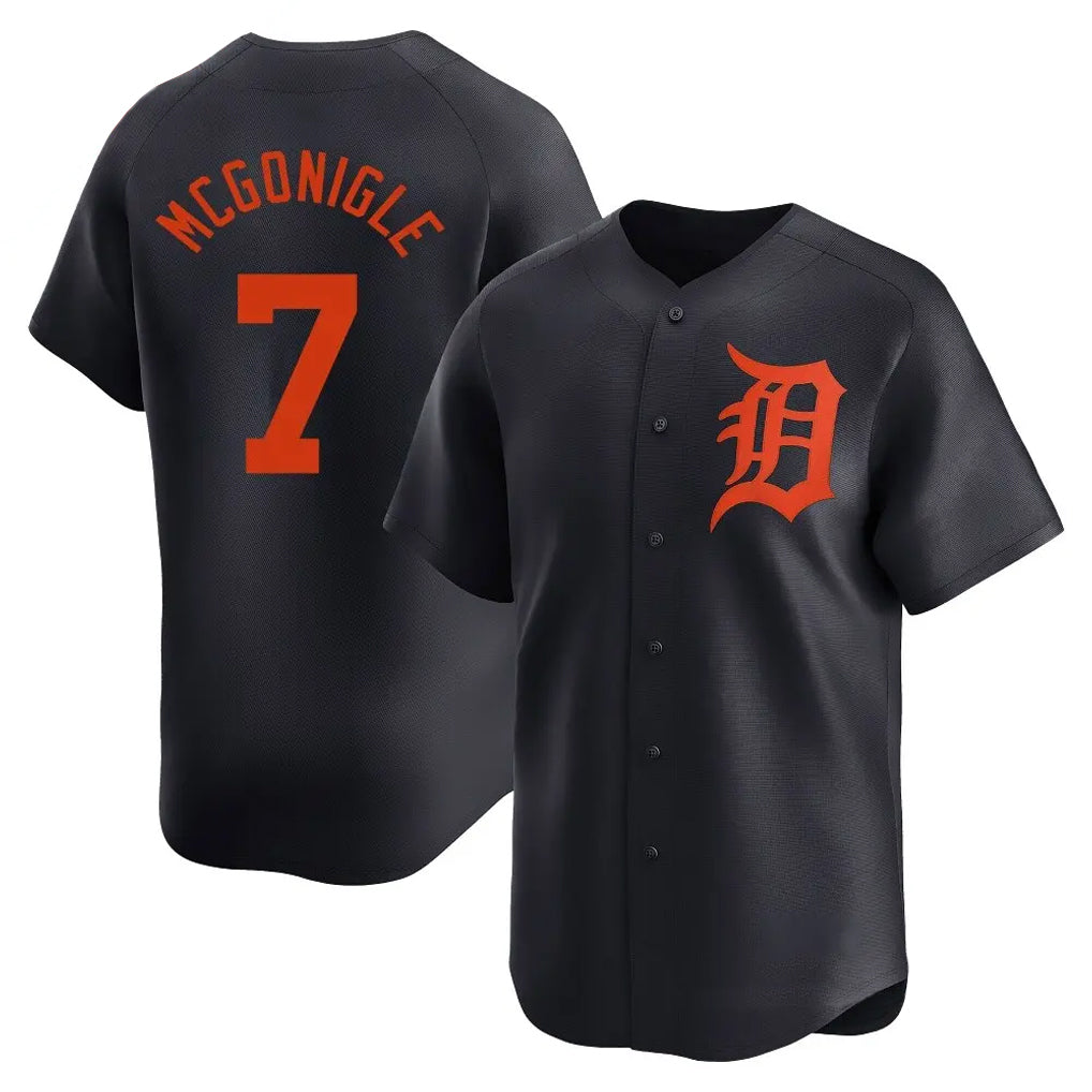 Seanshop D.Tigers #7 Kevin McGonigle Player Navy Home Limited Stitched Jerseys