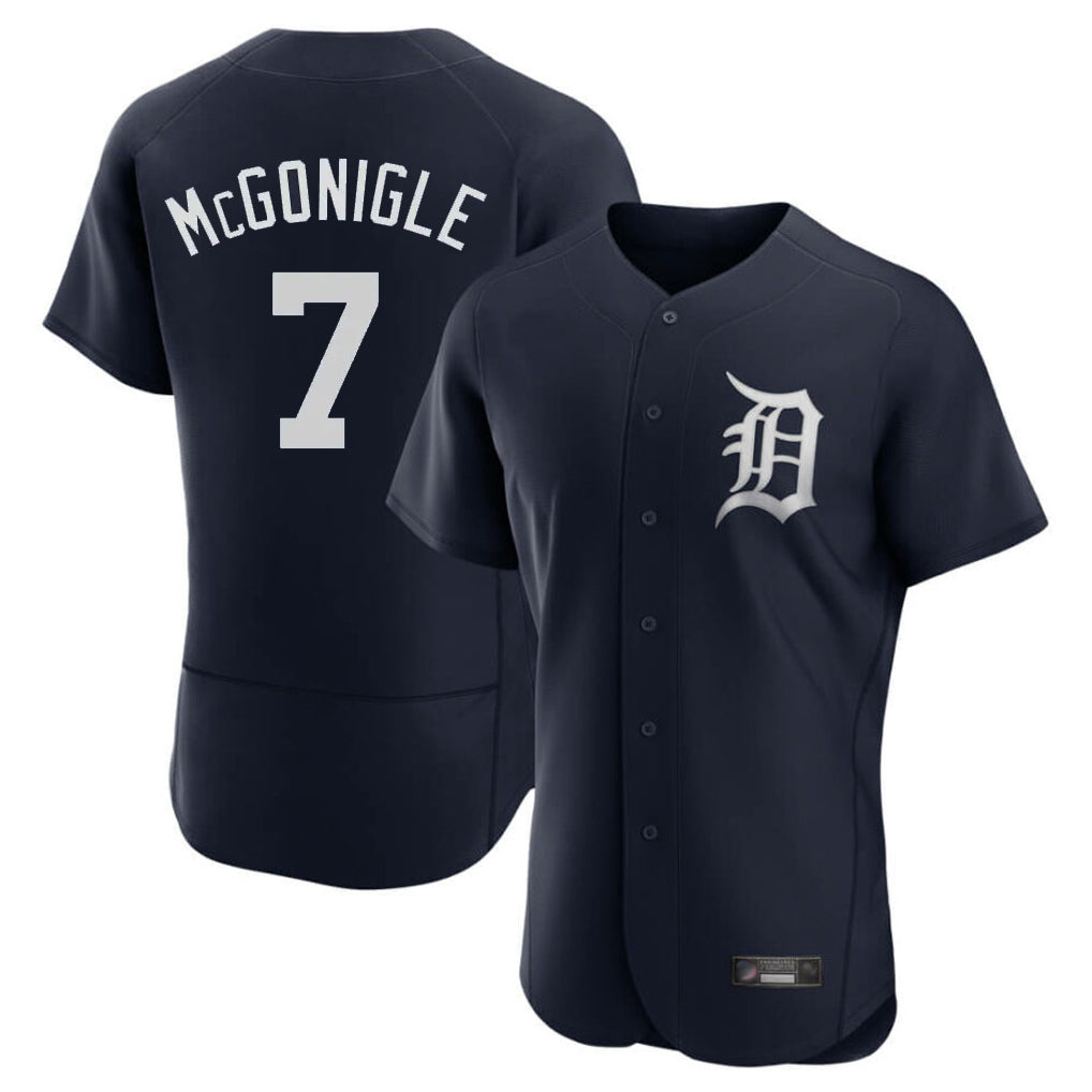 Seanshop D.Tigers #7 Kevin McGonigle Player Navy Limited Elite Home Stitched Jerseys