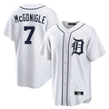 Seanshop D.Tigers #7 Kevin McGonigle Player White Home Game Stitched Jerseys