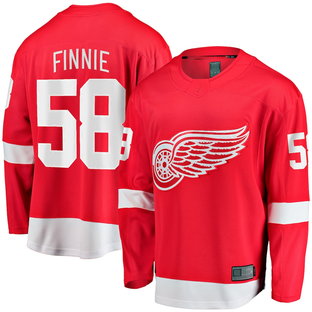 Seanshop DR.Wings #58 Emmitt Finnie Red Home Breakaway Jerseys
