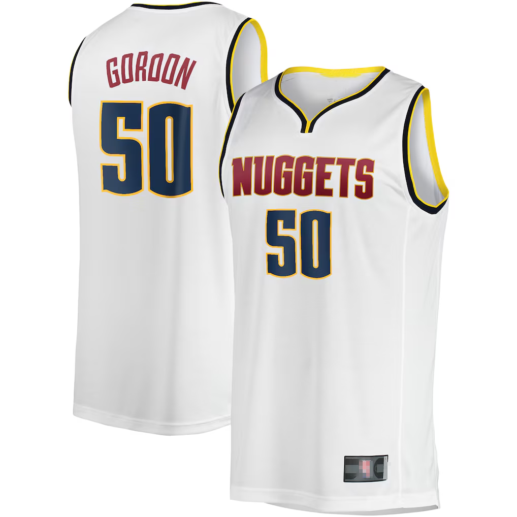 Seanshop Denver Nuggets #50 Aaron Gordon White Fast Break Player Jerseys - Association Edition