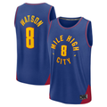 Seanshop Denver Nuggets #8 Peyton Watson Blue Fast Break Replica Player Jerseys - Statement Edition