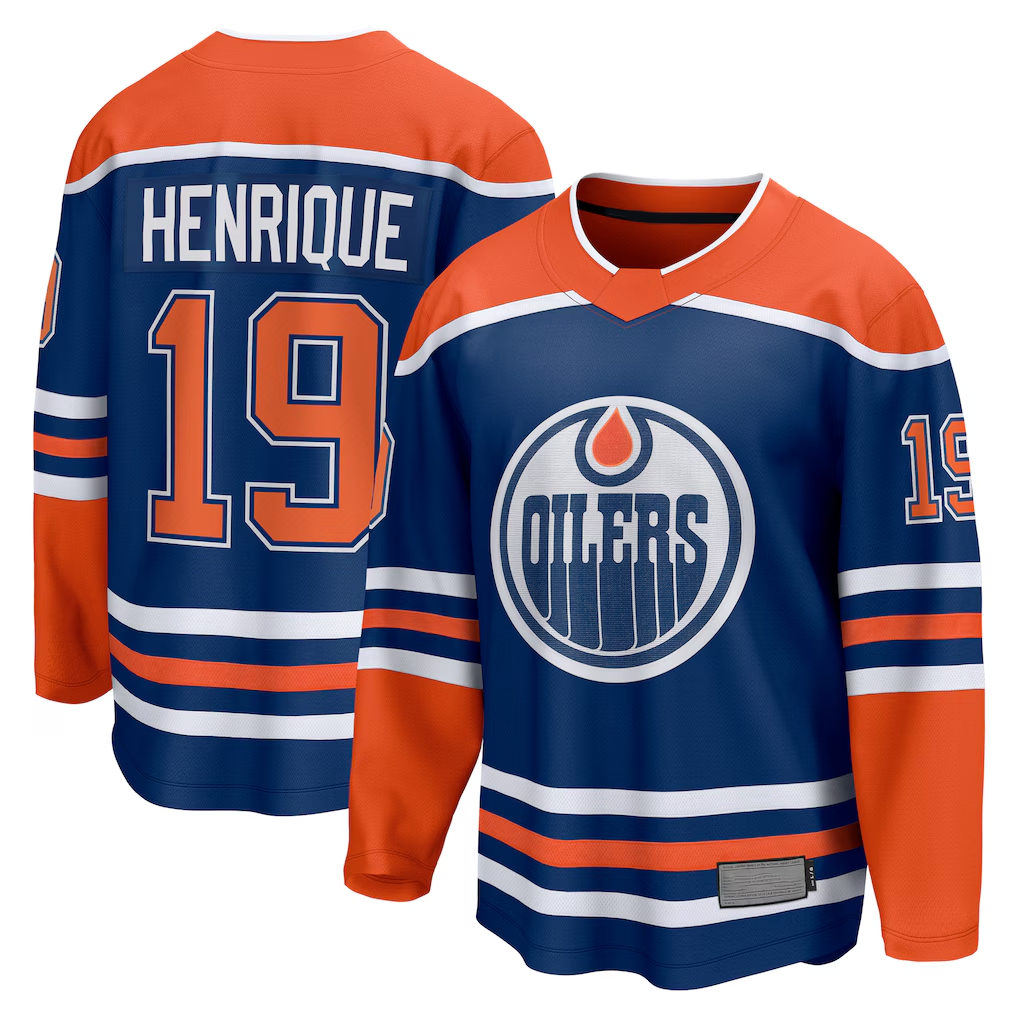 Seanshop E.Oilers #19 Adam Henrique Royal Home Breakaway Jerseys