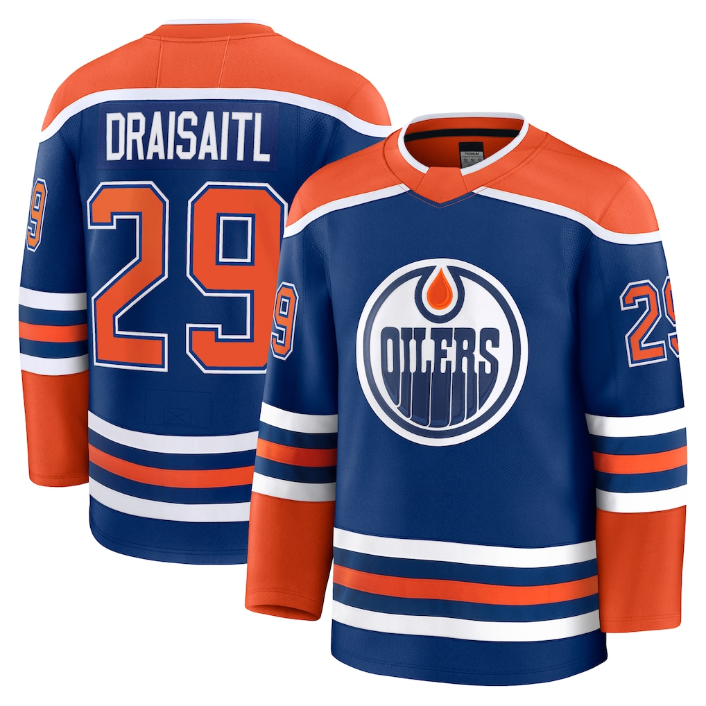Seanshop E.Oilers #29 Leon Draisaitl Royal Home Premium Jerseys