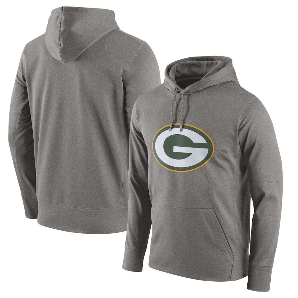 Seanshop GB.Packers Gray Circuit Logo Pullover Hoodies Limited Game Blank Player Stitched Jerseys