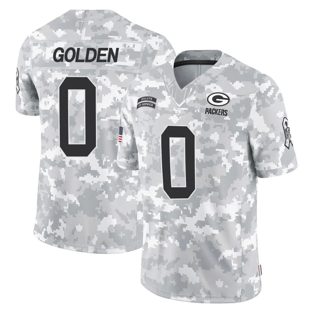 Seanshop GB.Packers #0 Matthew Golden Player Arctic Camo Salute To Service Limited Stitched Jerseys