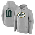 Seanshop GB.Packers #10 Jordan Love Player Gray Pullover Hoodies Limited Stitched Jerseys
