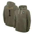 Seanshop GB.Packers #1 Micah Parsons Player Olive Salute to Service Pullover Hoodies Limited Stitched Jerseys