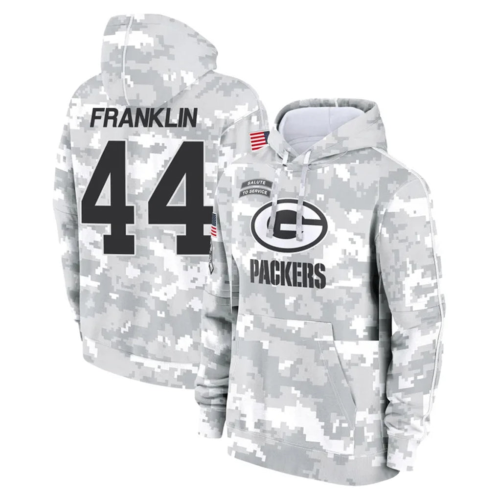 Seanshop GB.Packers #44 Zaire Franklin Player Arctic Camo Salute to Service Hoodies Limited Game Stitched Jerseys