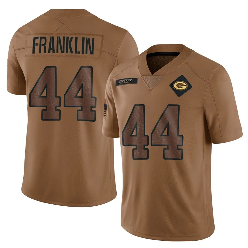 Seanshop GB.Packers #44 Zaire Franklin Player Brown Salute To Service Limited Stitched Jerseys