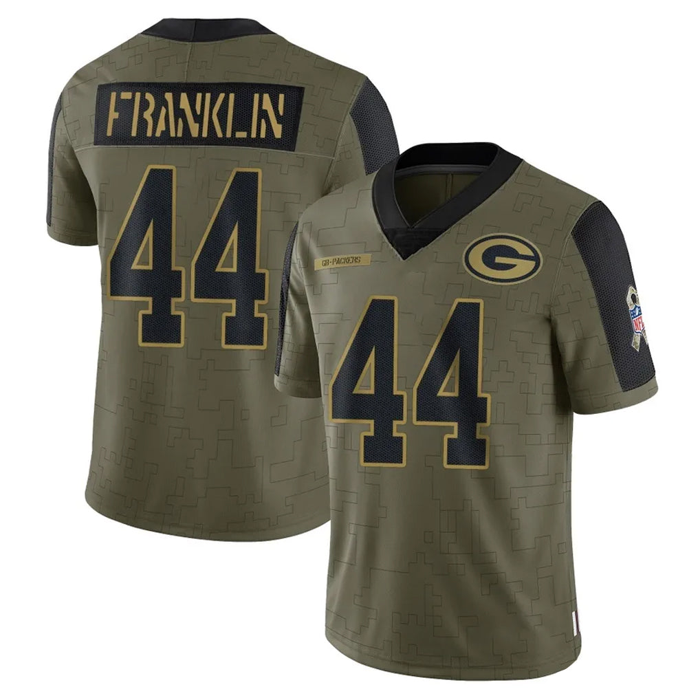 Seanshop GB.Packers #44 Zaire Franklin Player Olive Salute To Service Limited Game Stitched Jerseys