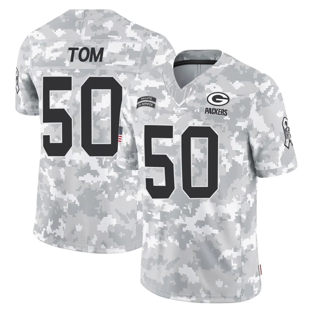 Seanshop GB.Packers #50 Zach Tom Player Arctic Camo Salute To Service Limited Stitched Jerseys