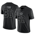 Seanshop GB.Packers #50 Zach Tom Player Black Reflective Limited Home Game Stitched Jerseys