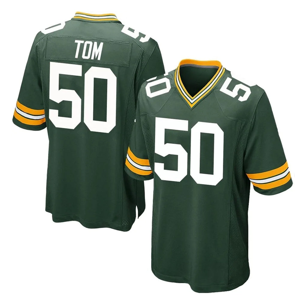 Seanshop GB.Packers #50 Zach Tom Player Green Home Game Stitched Jerseys