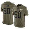 Seanshop GB.Packers #50 Zach Tom Player Olive Salute To Service Limited Stitched Jerseys