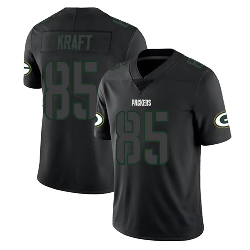 Seanshop GB.Packers #85 Tucker Kraft Player Black Impact Limited Home Game Stitched Jerseys