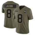 Seanshop GB.Packers #8 Josh Jacobs Player Olive 2025 Salute To Service Limited Home Game Stitched Jerseys