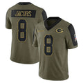 Seanshop GB.Packers #8 Josh Jacobs Player Olive Salute To Service Limited Game Stitched Jerseys