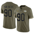 Seanshop GB.Packers #90 Lukas Van Ness Player Olive Salute To Service Limited Stitched Jerseys