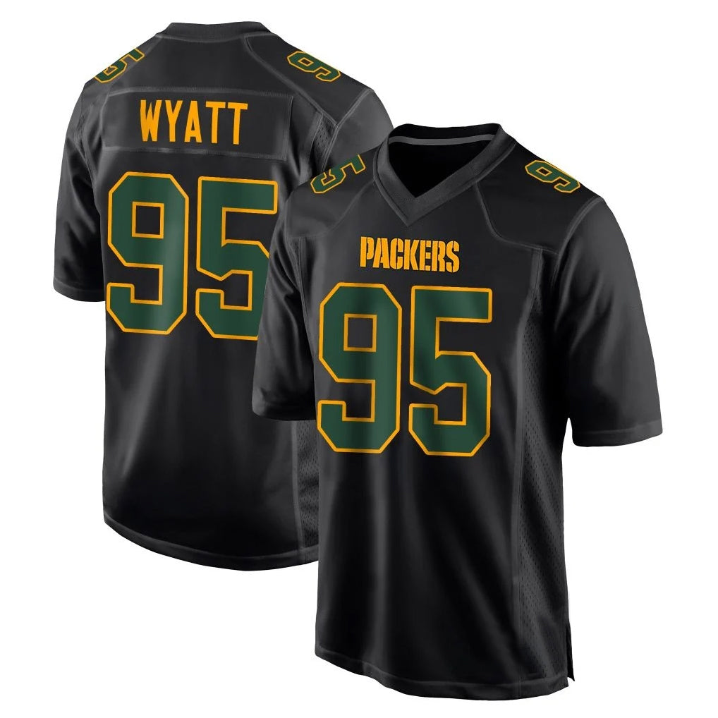 Seanshop GB.Packers #95 Devonte Wyatt Player Black Fashion Home Game Stitched Jerseys