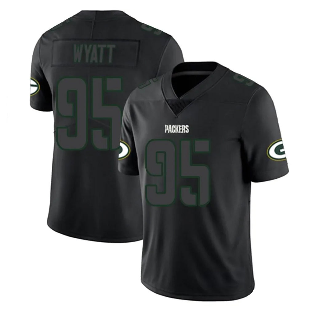 Seanshop GB.Packers #95 Devonte Wyatt Player Black Impact Limited Home Game Stitched Jerseys