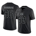Seanshop GB.Packers #98 Javon Hargrave Player Black Reflective Limited Home Game Stitched Jerseys