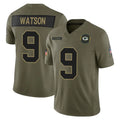 Seanshop GB.Packers #9 Christian Watson Player Olive 2025 Salute To Service Limited Home Game Stitched Jerseys