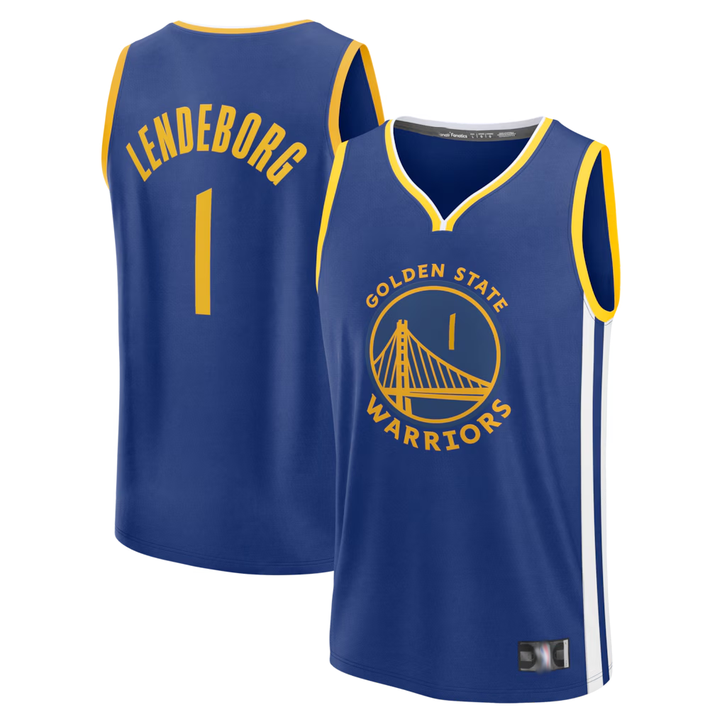 Seanshop GS.Warriors #1 Yaxel Lendeborg Royal 2026  Draft First Round Pick Fast Break Jerseys - Icon Edition