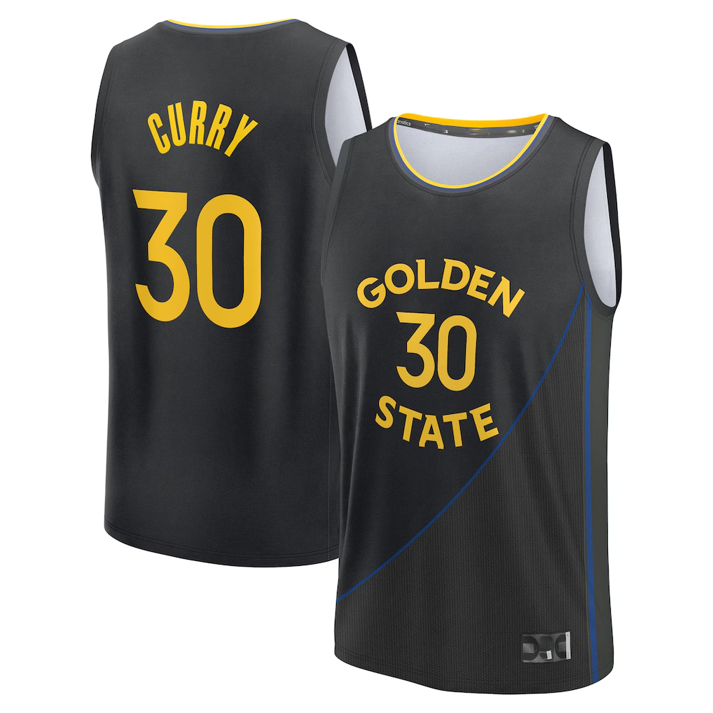 Seanshop GS.Warriors #30 Stephen Curry Black Fast Break Replica Player Jerseys - Statement Edition