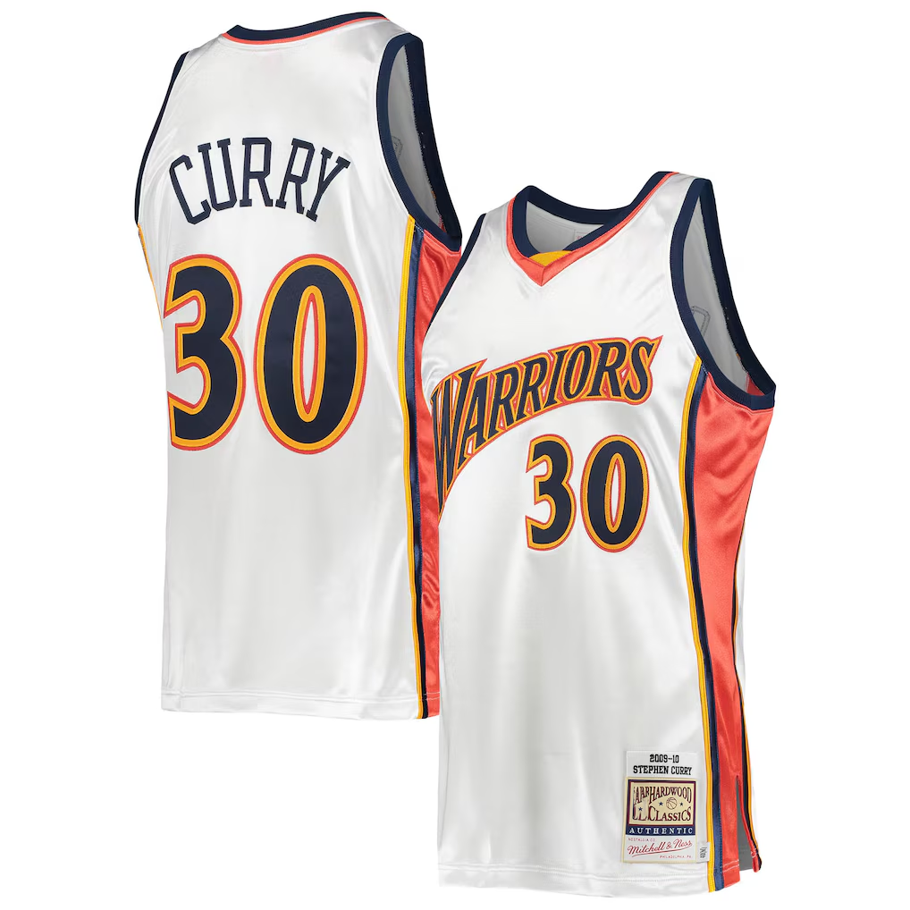 Seanshop GS.Warriors #30 Stephen Curry Mitchell & Ness White 200910 Hardwood Classics Authentic Jerseys