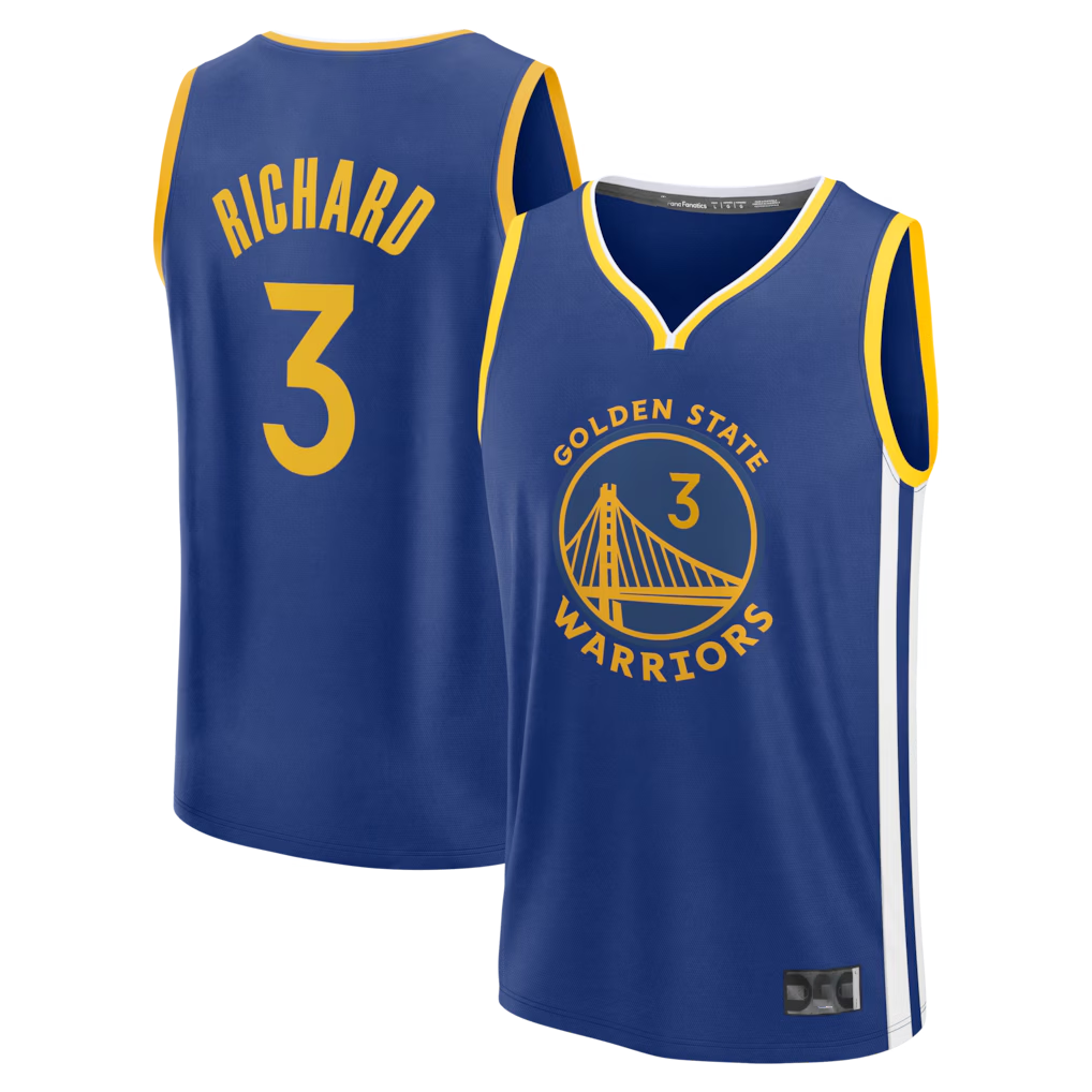 Seanshop GS.Warriors #3 Will Richard Blue Fast Break Replica Jerseys - Icon Edition