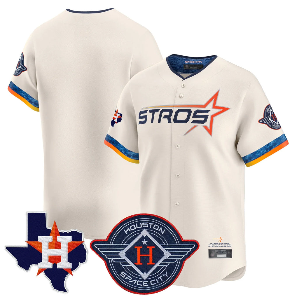 Seanshop H.Astros Cream City Connect Texas Patch Vapor Premier Blank Player Limited Home Stitched Jerseys