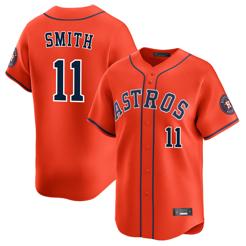 Seanshop H.Astros #11 Cam Smith Player Orange Home Limited Stitched Jerseys
