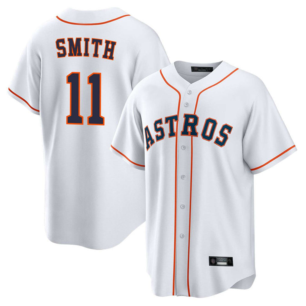 Seanshop H.Astros #11 Cam Smith Player White Home Game Stitched Jerseys
