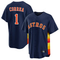 Seanshop H.Astros #1 Carlos Correa Player Navy Home Game Stitched Jerseys