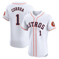 Seanshop H.Astros #1 Carlos Correa Player White Limited Elite Home Stitched Jerseys