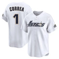 Seanshop H.Astros #1 Carlos Correa Player White Throwback Cooperstown Collection Limited Stitched Jerseys