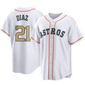 Seanshop H.Astros #21 Yainer Diaz Player Gold Collection Game Home Stitched Jerseys