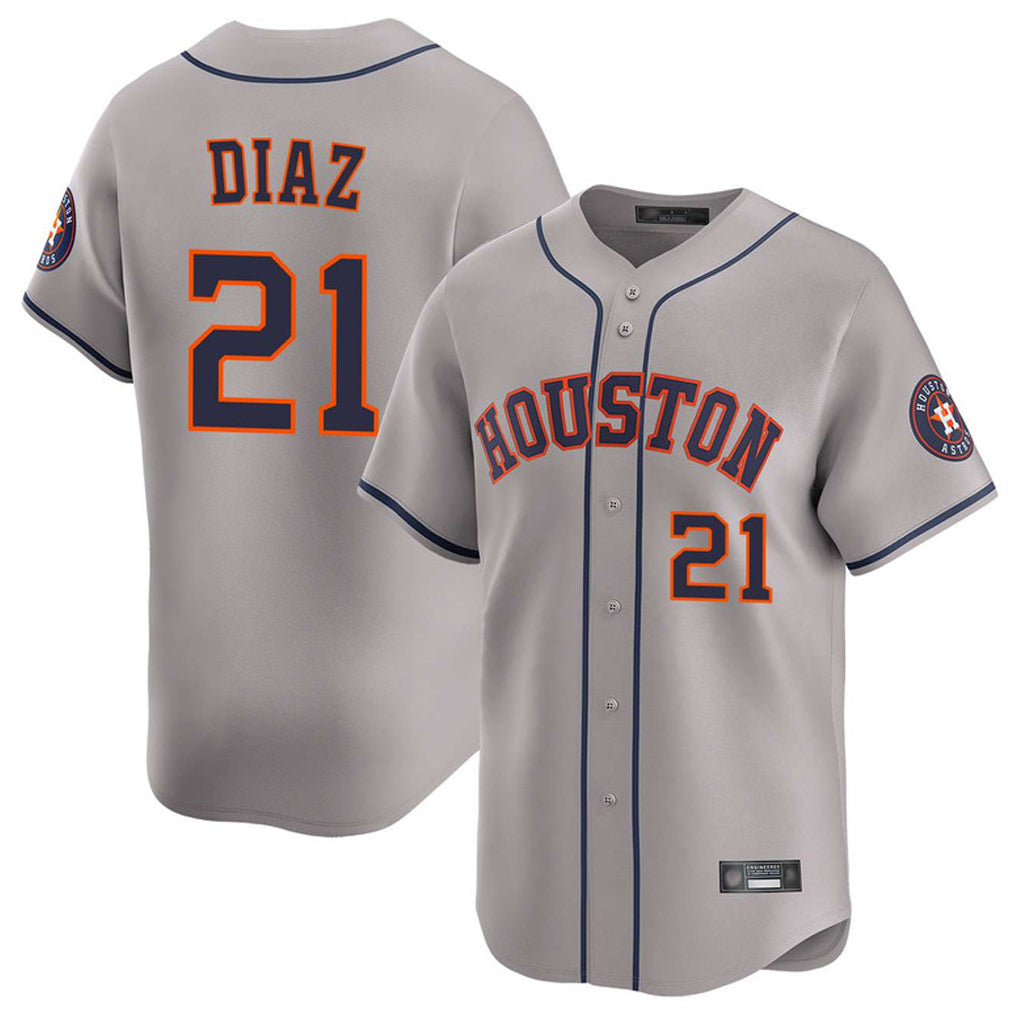 Seanshop H.Astros #21 Yainer Diaz Player Gray Home Limited Stitched Jerseys