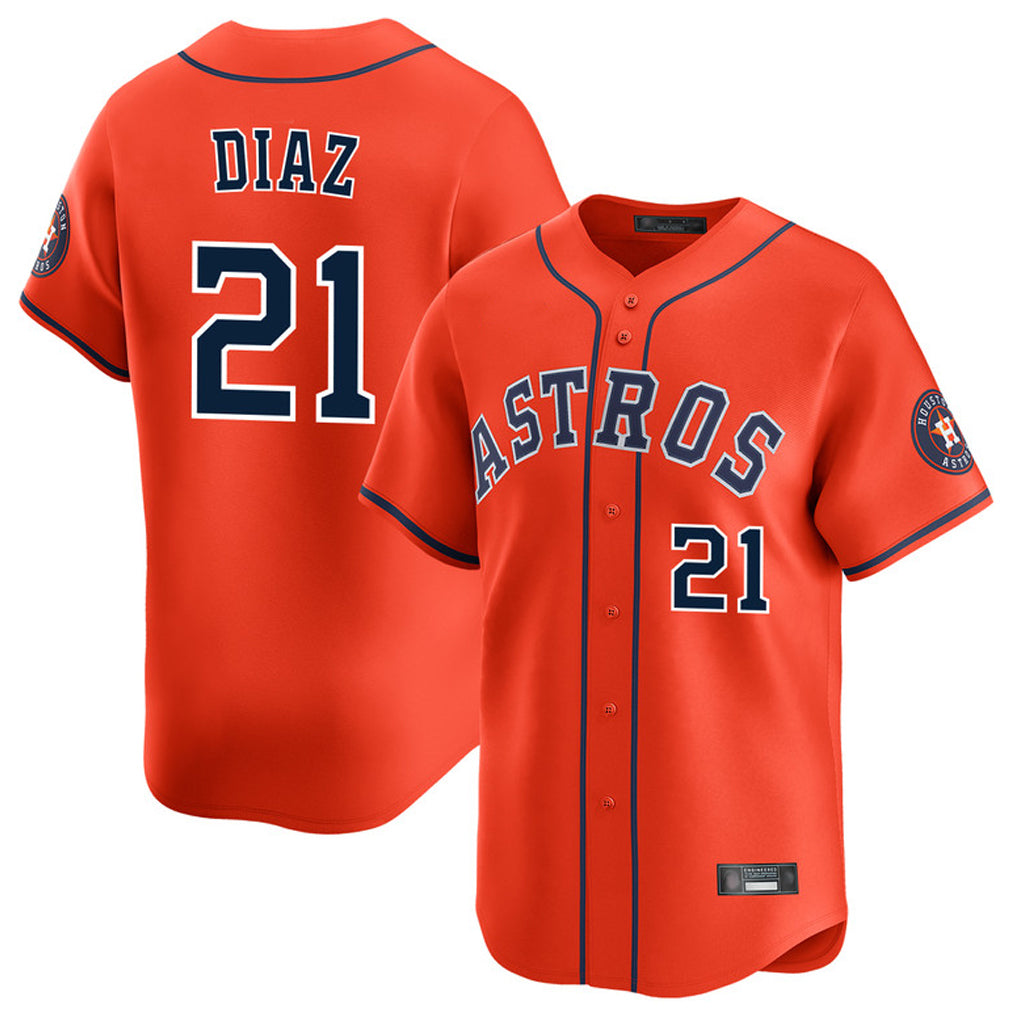 Seanshop H.Astros #21 Yainer Diaz Player Orange Home Limited Stitched Jerseys