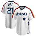 Seanshop H.Astros #21 Yainer Diaz Player White Cooperstown Collection T-shirt Stitched Jerseys