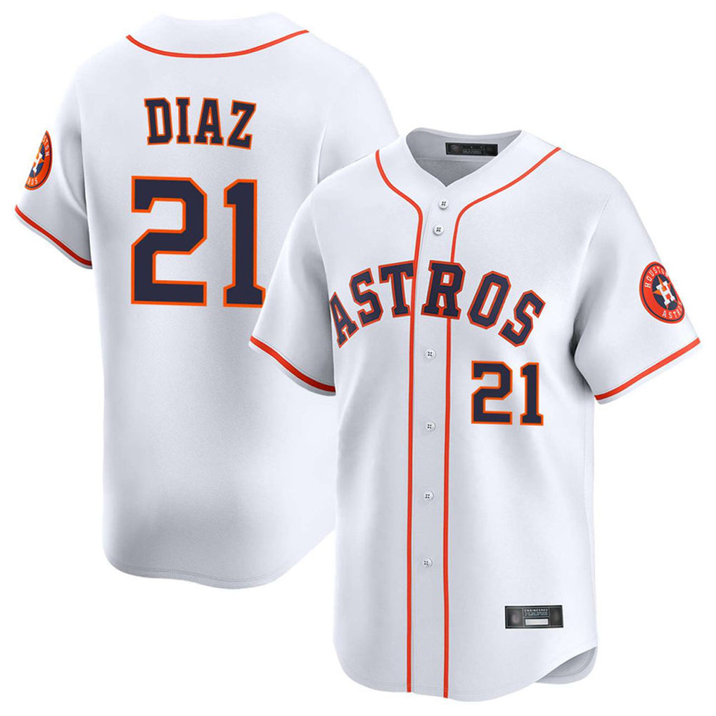 Seanshop H.Astros #21 Yainer Diaz Player White Home Limited Stitched Jerseys