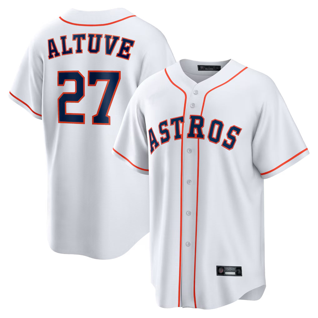 Seanshop H.Astros #27 Jose Altuve Player White Home Game Stitched Jerseys