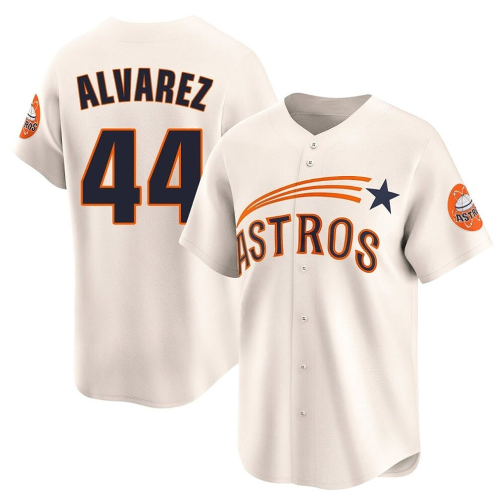 Seanshop H.Astros #44 Yordan Alvarez Player Cream Throwback Cooperstown Collection Limited Stitched Jerseys
