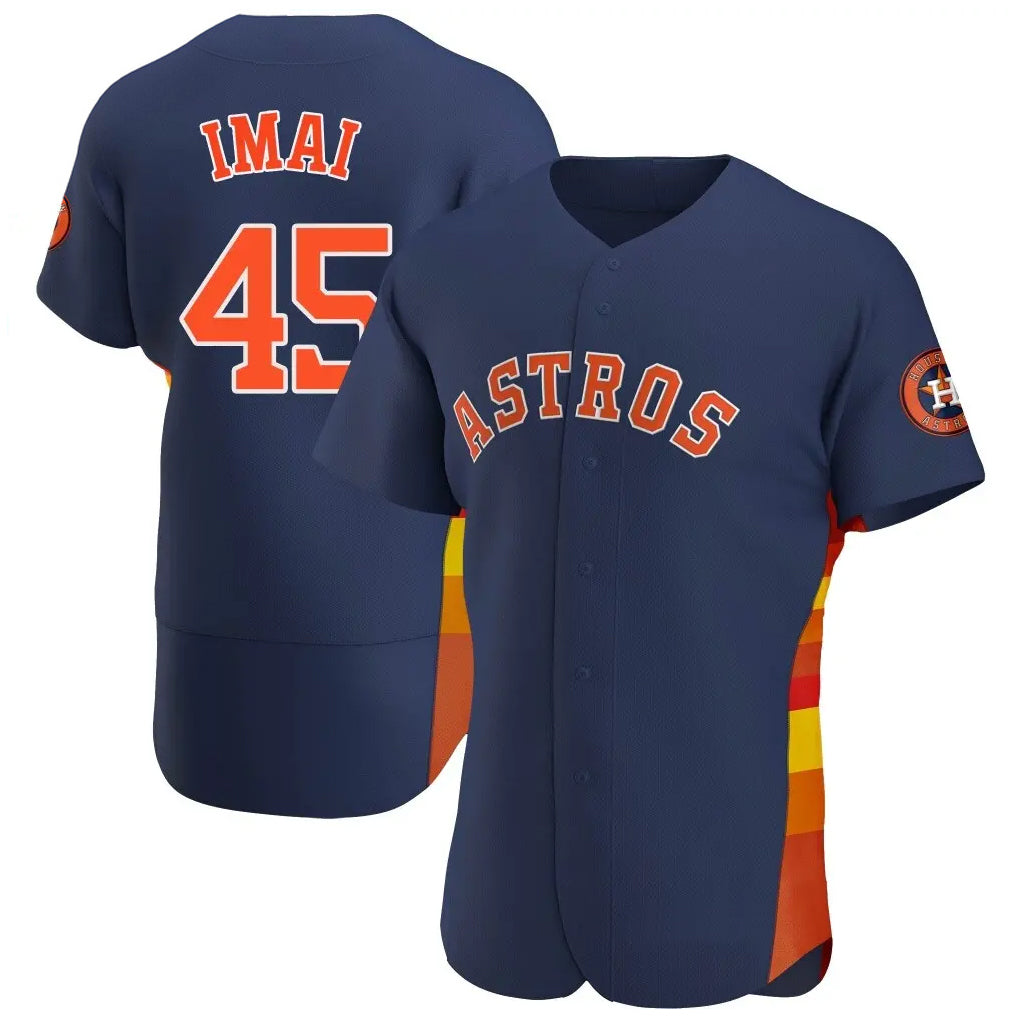 Seanshop H.Astros #45 Tatsuya Imai Player Navy Home Limited Elite Stitched Jerseys
